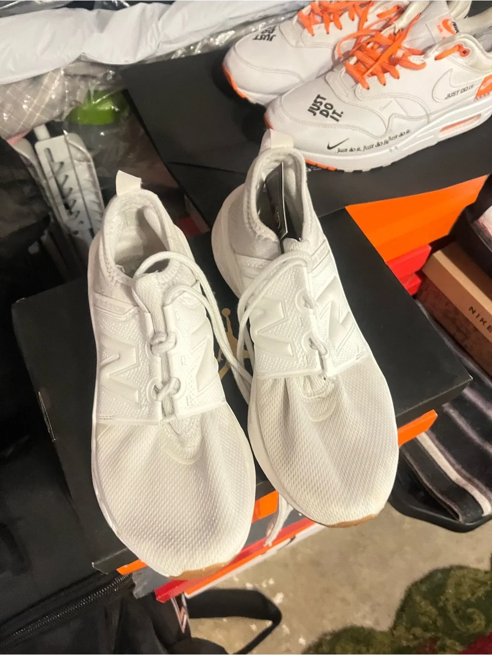 Very nice size 8.5 New Balance Kids' Lightweight White Athletic Sneakers